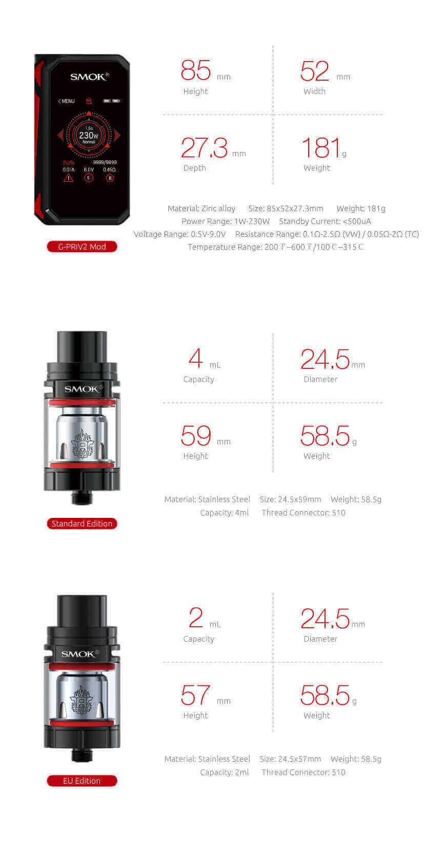 Smok G priv 2 atomizer